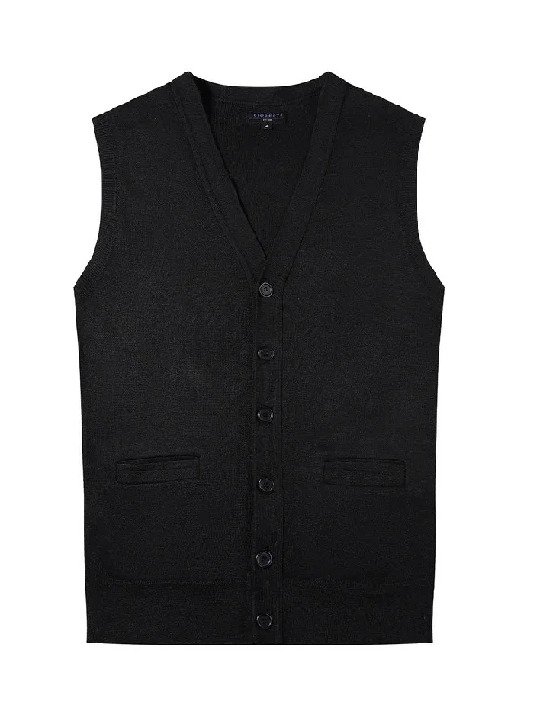 Mens V-Neck Button Down Knitted Cardigan Vest