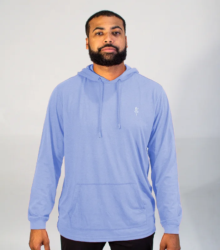 Classic Long Sleeve Solid Sport Hoodie, Carolina Blue