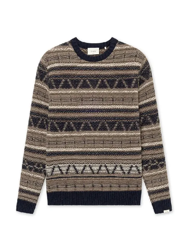 Cone Jacquard Knit- Navy