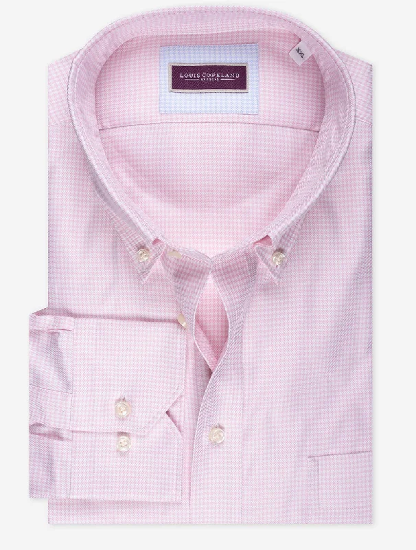 Houndstooth Buttondown Collar Shirt Pink