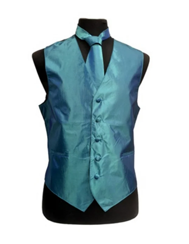 Teal Blue Vest Set