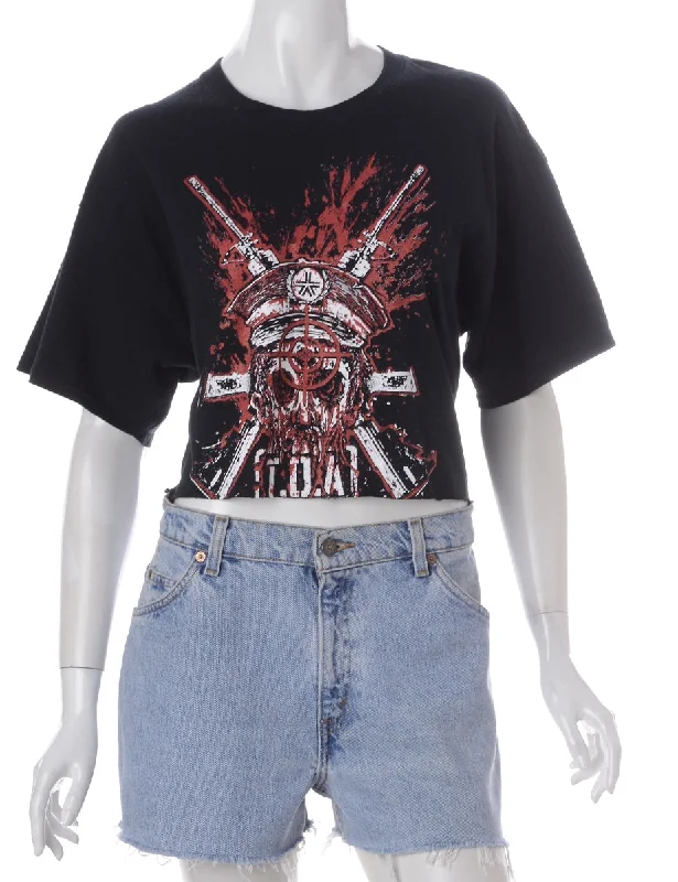 Label Kim Printed Cropped Tee