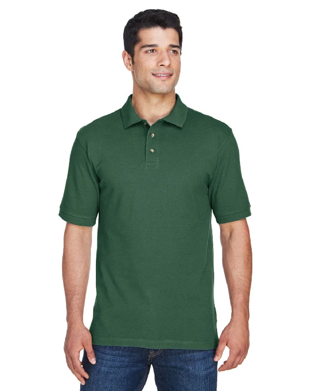 Harriton Cotton Pique Polo Shirt | Dark Green