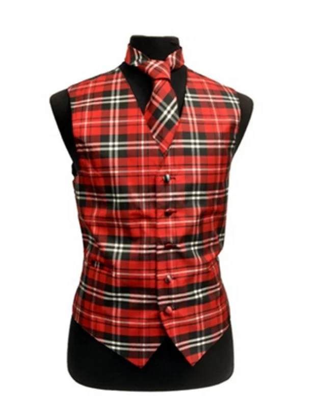 Red Plaid Vest Set