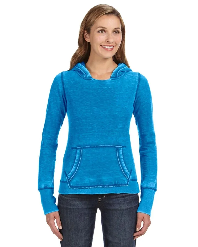 J America Ladie's Zen Pullover Fleece Hooded Sweatshirt | Oceanberry