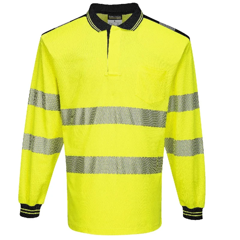 Portwest PW3 Hi-Vis Long Sleeve Polo Shirt