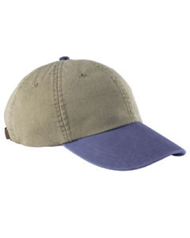 Adams Low-Profile Washed Pigment-Dyed Cap | Khaki/ Royal