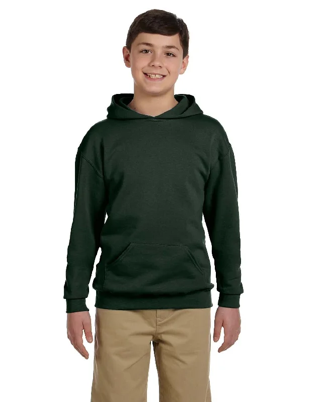 Jerzees Youth 50/50 Fleece Hooded Sweatshirt | Forest Green