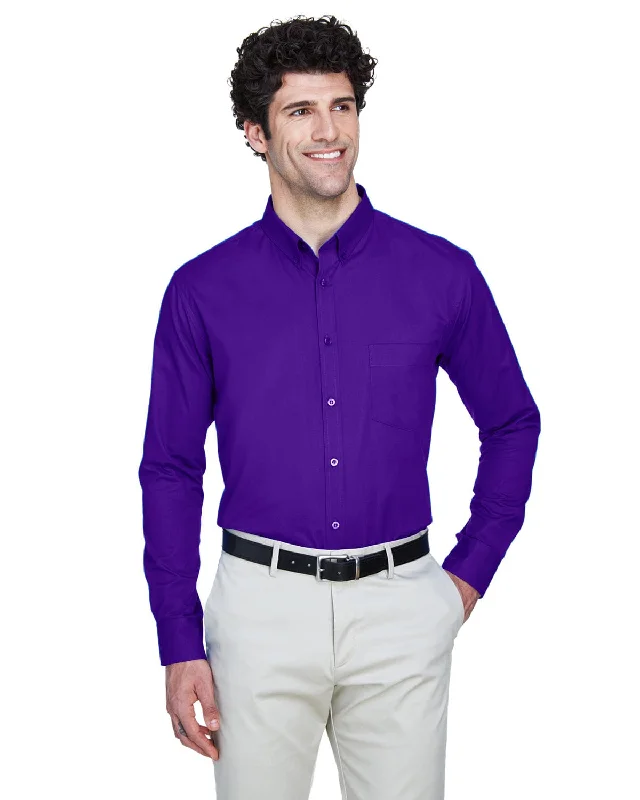 Core 365 Operate Mens Long Sleeve Twill Shirt | Campus Purple