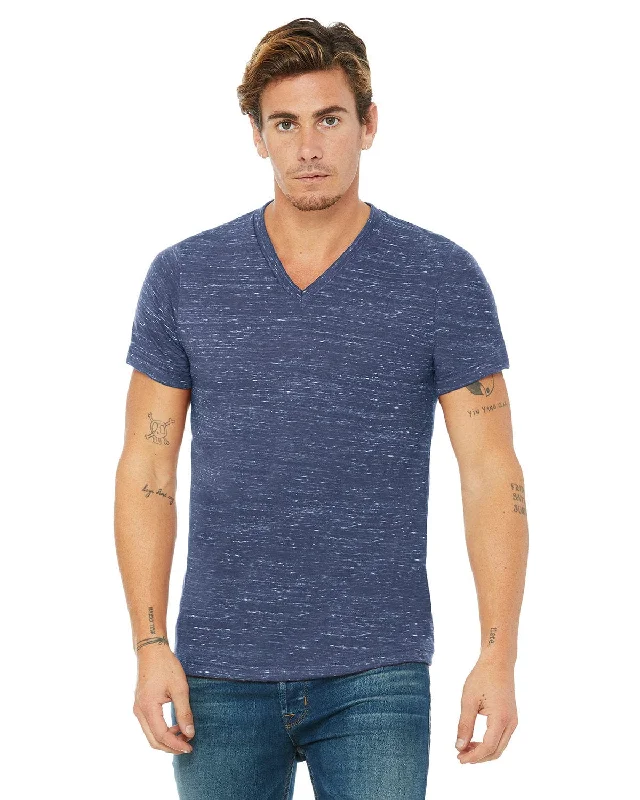 Bella+Canvas Unisex V-Neck T-Shirt | Navy Marble