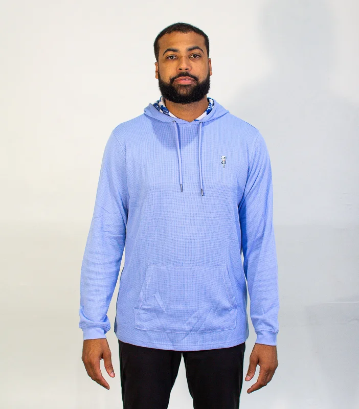 vida de louie Flag Logo Waffled Hoodie, Carolina Blue