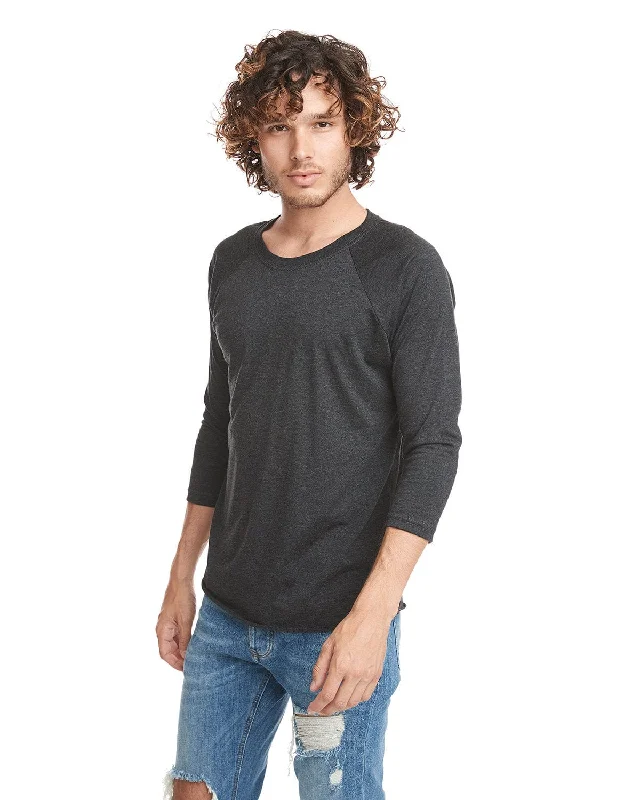 Next Level Unisex Triblend 3/4-Sleeve Raglan Tee | Vin Blk/ Vin Blk