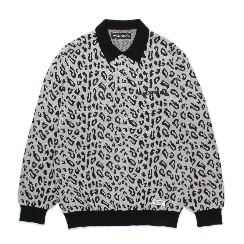 LEOPARD KNIT POLO SHIRT