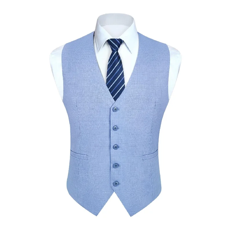 Solid Slim Suit Vest - LIGHT BLUE