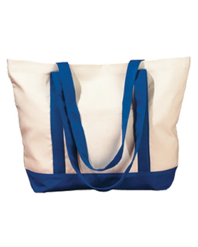 BAGedge Canvas Boat Tote | Natural/ Royal