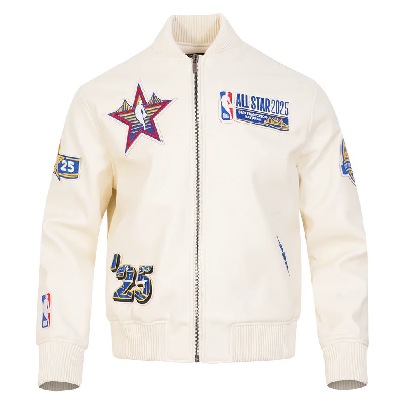 NBA ALL STAR 2025 MEN'S LEATHER JACKET (EGGSHELL)