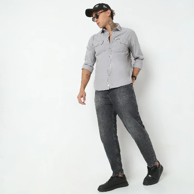 Regular Fit Solid Shirt