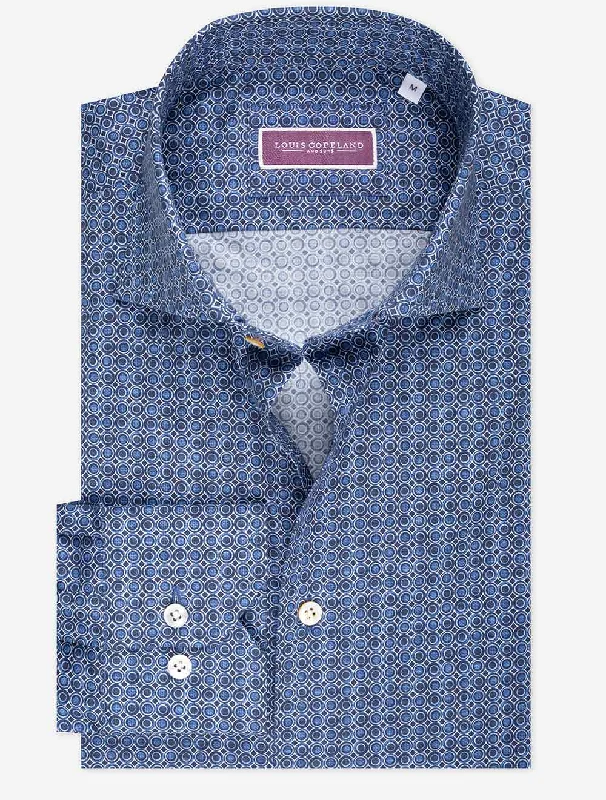 Pattern Casual Shirt Navy