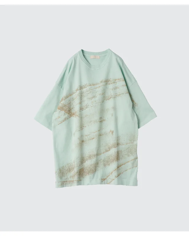 ABSTRACT PAINTED T-SHIRT  MIST GREEN