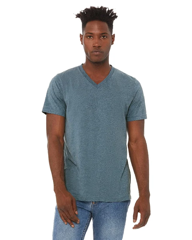 Bella+Canvas Unisex Triblend Short Sleeve V-Neck T-Shirt | Denim Triblend