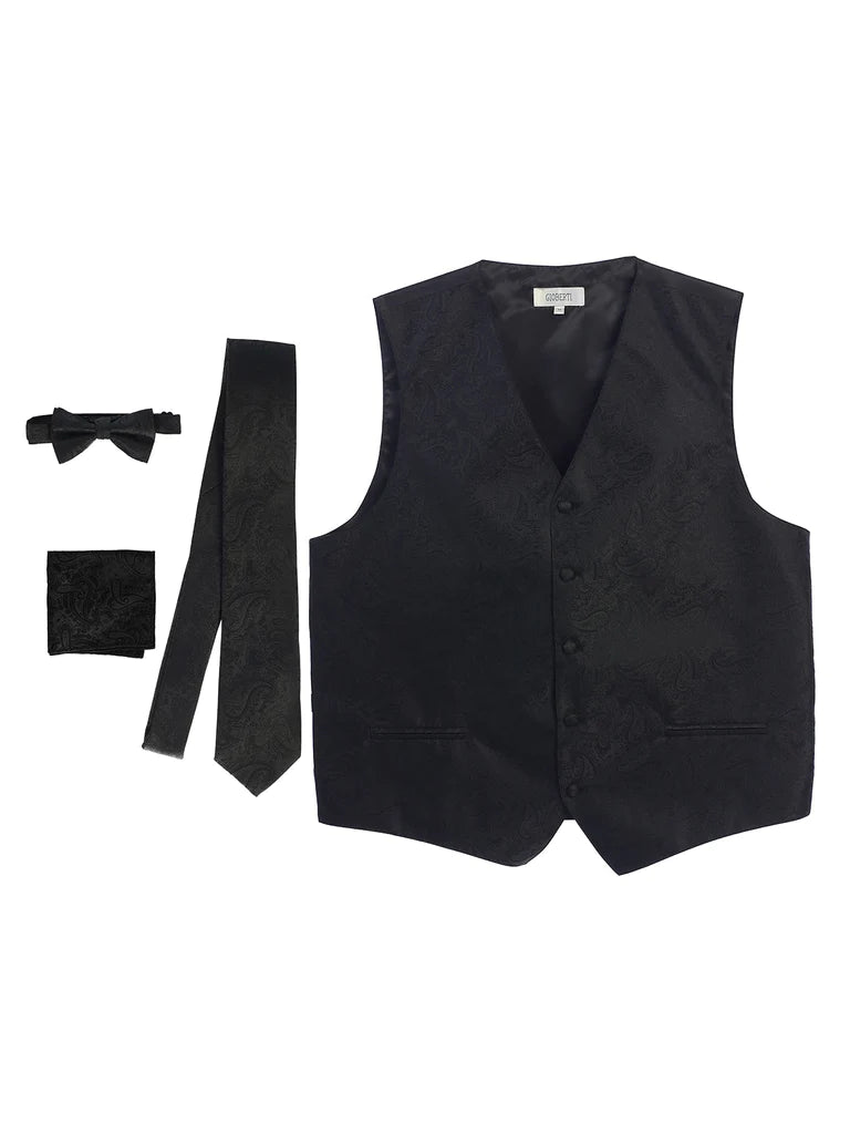 MEN'S 4PC FORMAL JACQUARD PAISLEY VEST SET