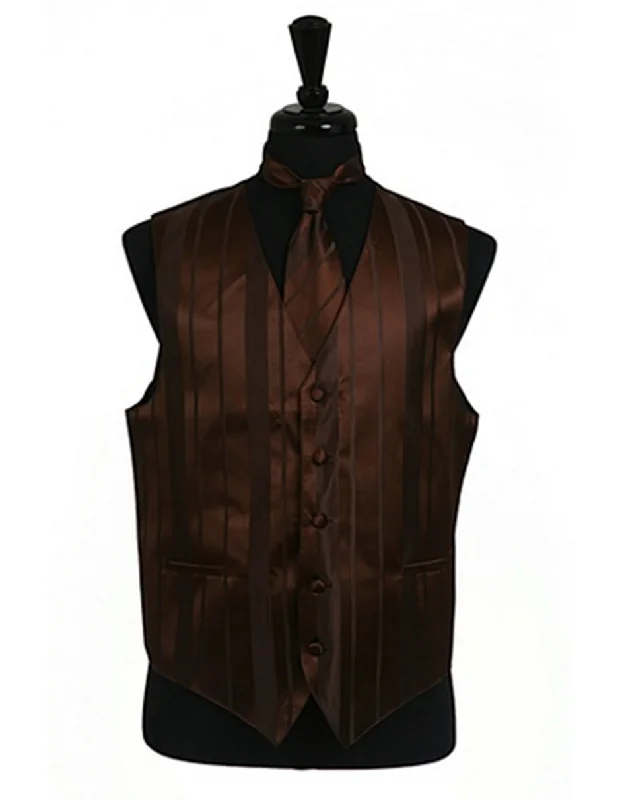 Brown Stripe Vest Set