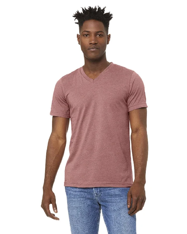 Bella+Canvas Unisex V-Neck T-Shirt | Heather Mauve