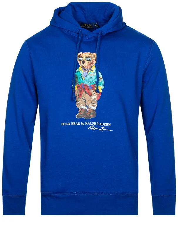 Fleece-Hoodie mit Grafik Blau