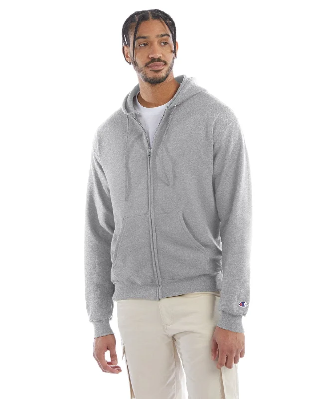 Champion EcoSmart Full-Zip Hoodie | Light Steel