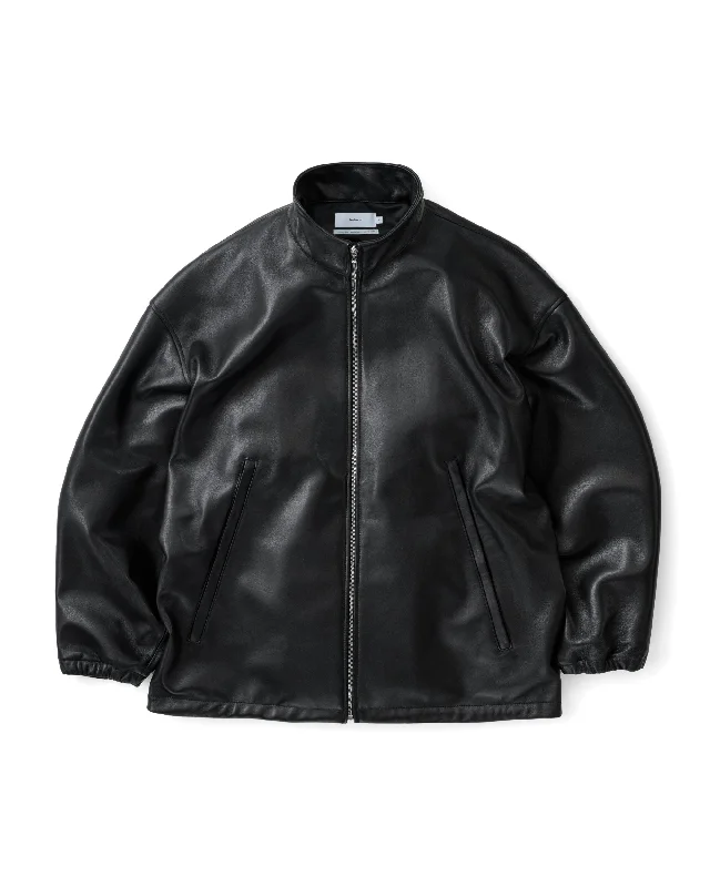 Sheep Leather Track Blouson BLACK