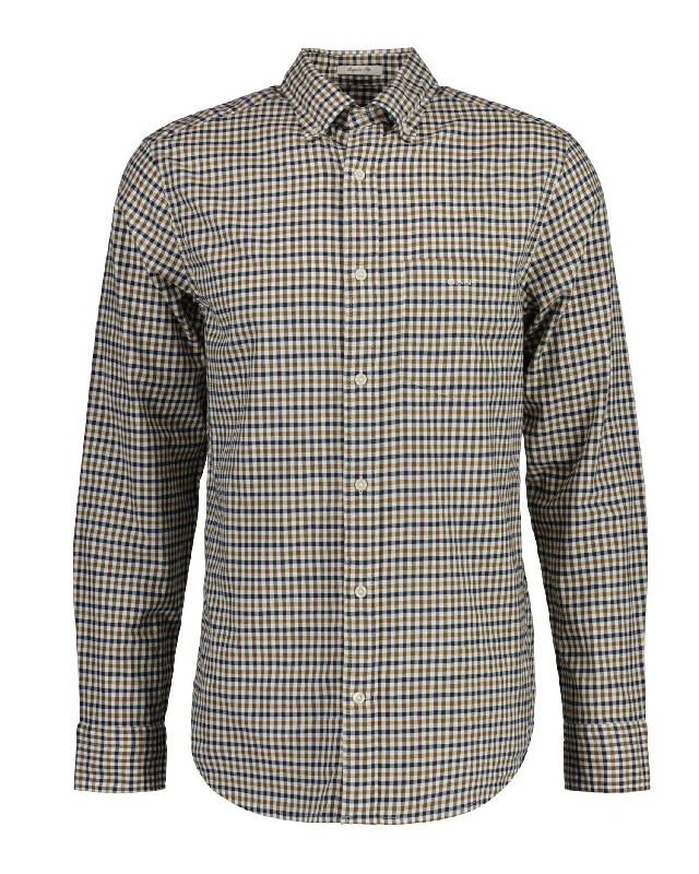 Gant Twill Micro Multi Chk LS Shirt Eggshell