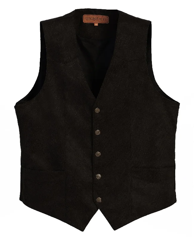 MEN'S 5 BUTTON FAUX SUEDE VEST