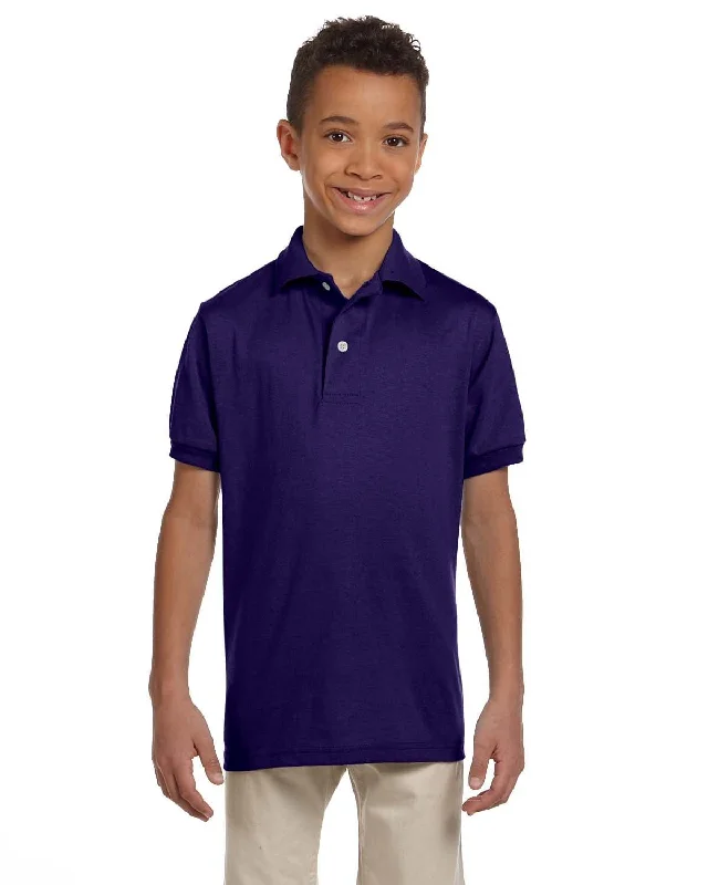 Jerzees Youth 50/50 Jersey Knit Polo Shirt | Deep Purple