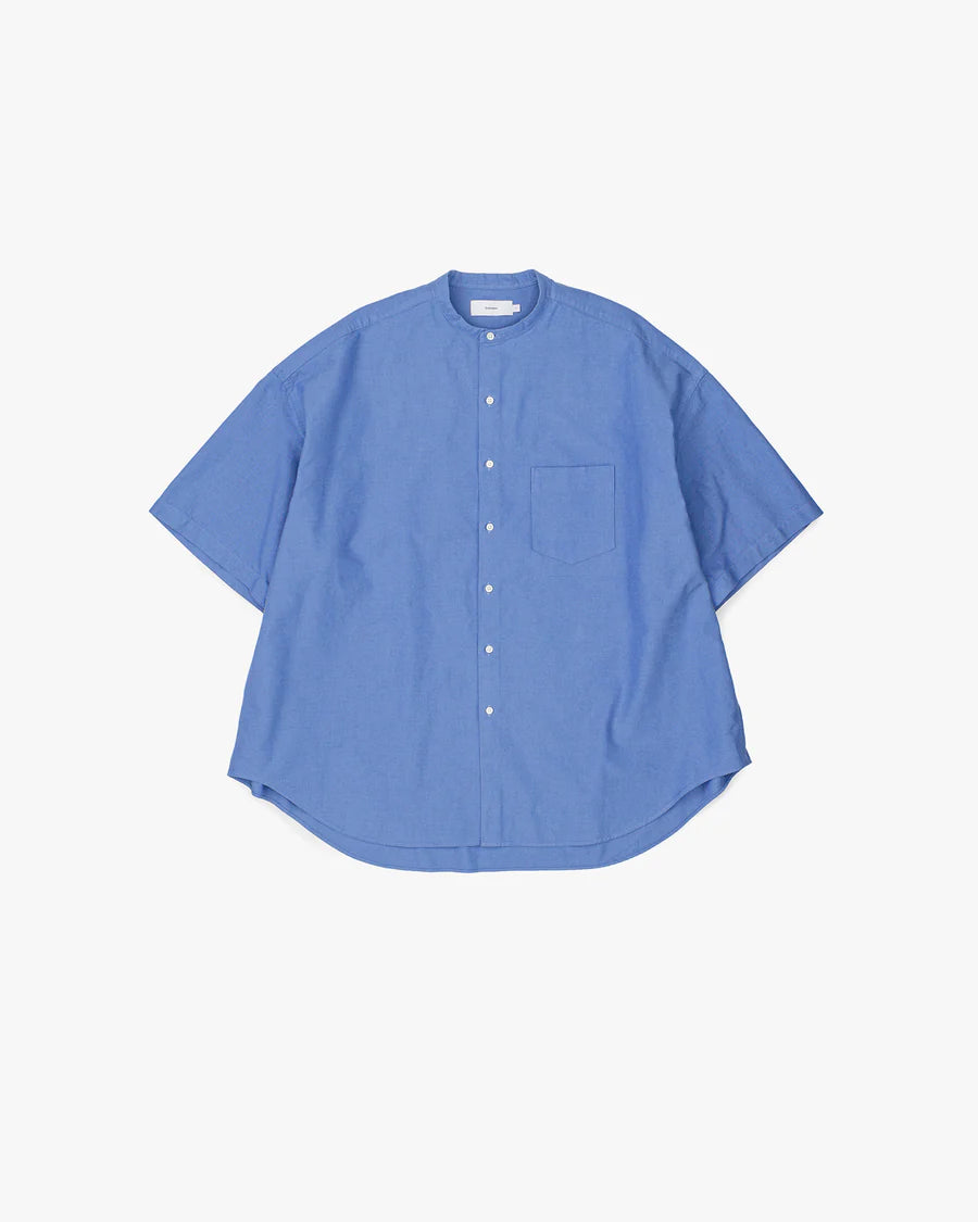 Oxford S/S Oversized Band Collar Shirt SAX