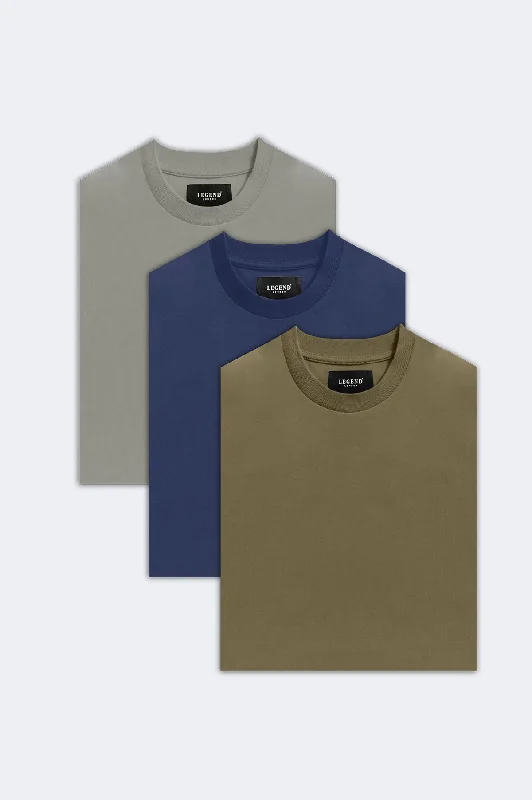 PREMIUM BASICS 3 PACK (Olive, Charcoal Grey, Indigo Navy)