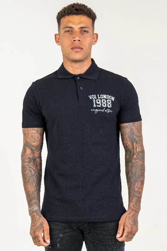 Chatsworth Slim Fit Pique Polo Shirt - Navy