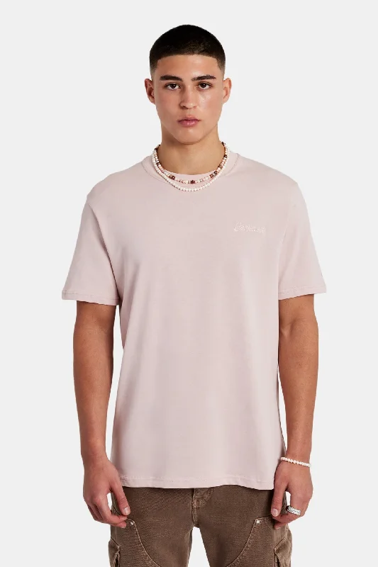 Embroidered T-Shirt - Washed Pink