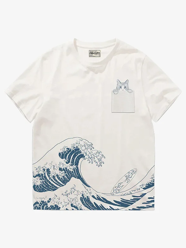 Ukiyo-e Pattern Cotton T-shirt